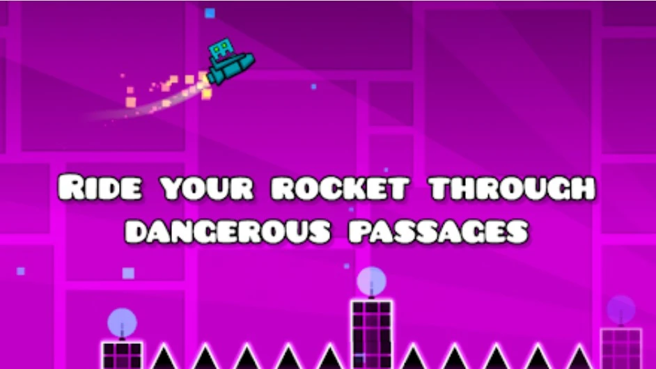 Ride your rocket in geometry dash